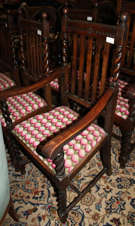 Set 6 1920s dining chairs